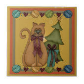 Kitty Catクリスマスツリー画像タイル タイル (正面)