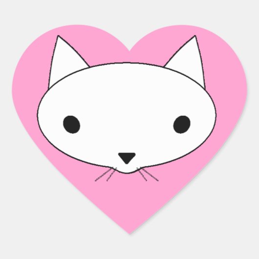Kitty catハートシール – ピンク背景 ハートシール (正面)