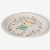 Kitty Catフローラパーソナライズされた名ガーリーKitten ペーパープレート (アングル)