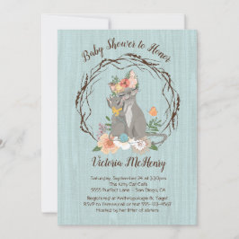 Kitty Cat子猫とママベビーシャワー招待状 招待状