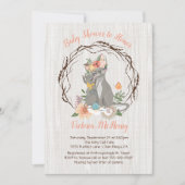 Kitty Cat子猫とママベビーシャワー招待状 招待状 (正面)