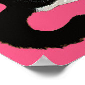 Kitty Cat、白黒オンホットピンク ポスター (角)