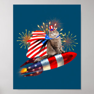 Kitty Cat 7月4日ロケットFireworks USA ポスター
