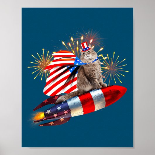 Kitty Cat 7月4日ロケットFireworks USA ポスター (正面)