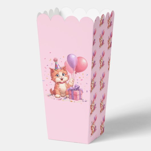 Kitty Cat Celebration Birthday Favor Box フェイバーボックス (正面)