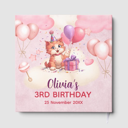 Kitty Cat Celebration Birthday Guest Book ゲストブック (裏面)