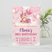 Kitty Cat Celebration Birthday Invitation 招待状 (スタンド正面)