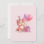 Kitty Cat Celebration Birthday Invitation 招待状 (裏面)