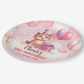 Kitty Cat Celebration Birthday Paper Plate ペーパープレート (アングル)