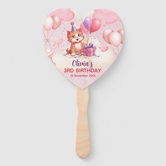 Kitty Cat Celebration Birthday Set of Fans ハンドファン (裏面)