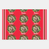 Kitty Cat Christmas Photo & Name Candy Cavee 3 ラッピングペーパーシート (正面2)