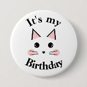 Kitty Cat It's My誕生日 缶バッジ (正面)