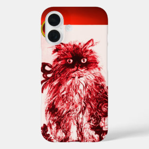 KITTY CAT - KITTEN WITH RED ROSES Gem Monogram iPhone 16ケース