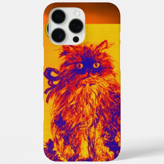 KITTY CAT,KITTEN YELLOW BLUE GATESバラジェムモノグラム Case-Mate iPhoneケース (裏面)