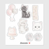 Kitty Cat Meow Cake Balloons Paws シール (シート)