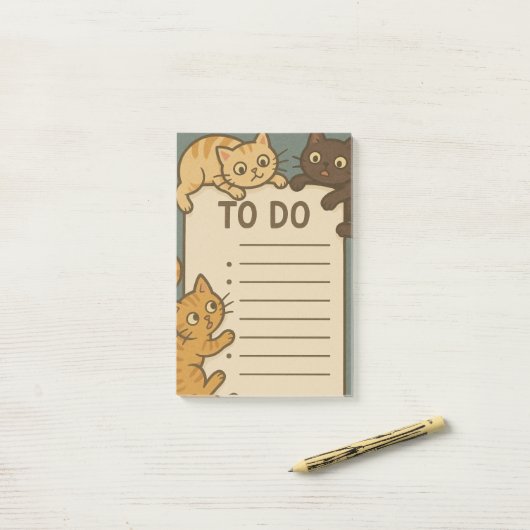 Kitty Cat Pad To Do List ポストイット (デスク上)