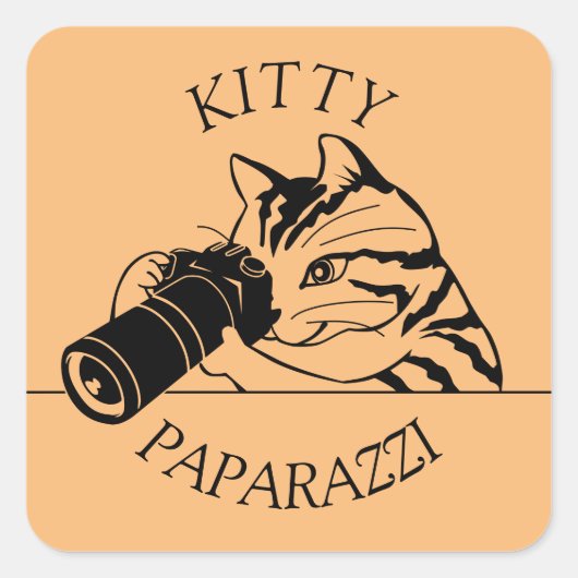 Kitty Cat Paparazzi – 写真家 スクエアシール (正面)