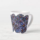 Kitty Cat Purpleデイジーグレイ猫アートグレイ猫 カフェラテマグ (右アングル)