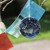 Kitty Cat Purpleデイジーグレイ猫アートグレイ猫 セラミックオーナメント