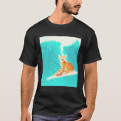 Kitty Cat Surfing Pizza Tシャツ (正面)