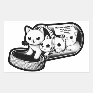 Kitty Cats抗うつ薬 長方形シール