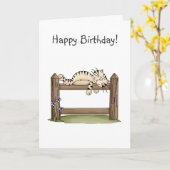 Kitty Cats ・子猫オンフェンス カード (黄色い花)