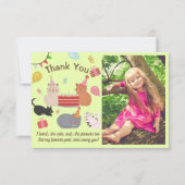 Kitty Cats Birthday Party Photo Thank You Card サンキューカード (正面)