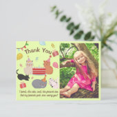 Kitty Cats Birthday Party Photo Thank You Card サンキューカード (スタンド正面)
