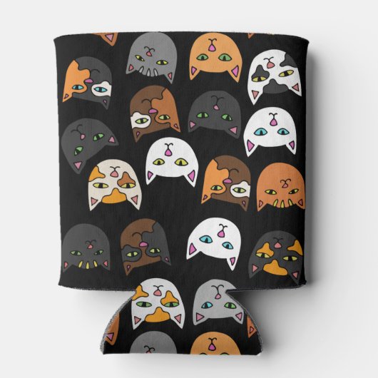 Kitty Cats everywhereパターン 缶クーラー (裏面)