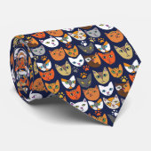 Kitty Cats Everywhere Pattern Cat ネクタイ (ロール)