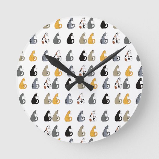 Kitty Cats Wall Clock ラウンド壁時計 (正面)