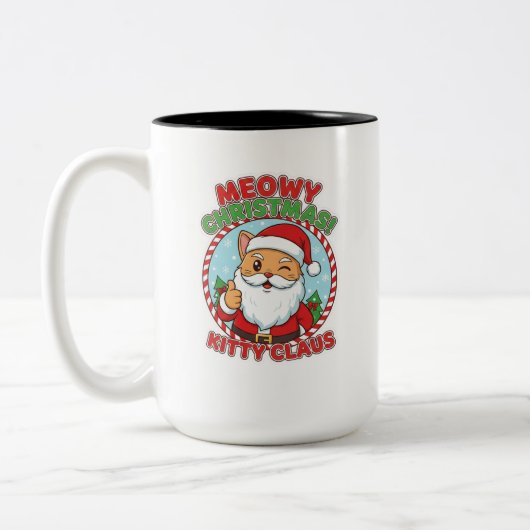 Kitty Claus, 15 oz Two-Tone Coffee Mug ツートーンマグカップ (左)