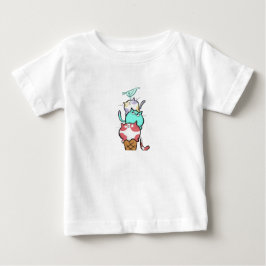 Kitty Cone Cute Cat Ice Cream Kawaii ベビーTシャツ