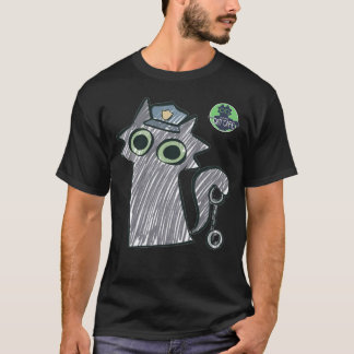 Kitty Cop – Purrtect & Serve メンズダークTシャツ Tシャツ