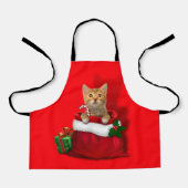 Kitty in a Christmas Bag エプロン (正面)