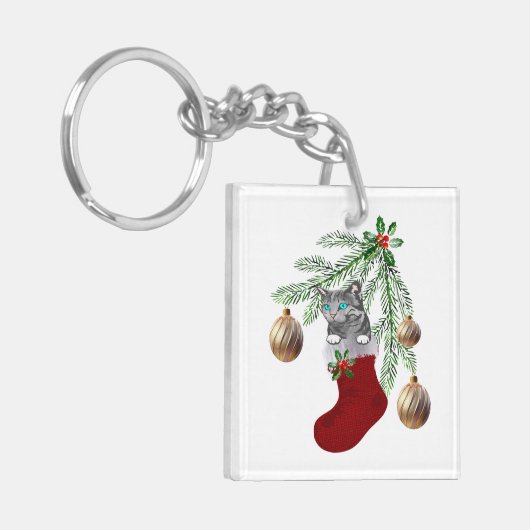 Kitty in Stocking キーホルダー (正面左)