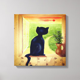 Kitty in the Window キャンバスプリント