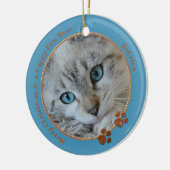 Kitty Keepsake Blue Christmas Photo Ornament セラミックオーナメント (左)