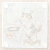 Kitty Kitchen, Calico, Glass Coaster ガラスコースター (裏面)