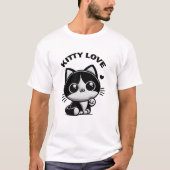 Kitty Love: Noir Cute Kitten Tシャツ (正面)