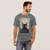 Kitty Mugshot Feline Cat Criminal Jail Prison Arre Tシャツ (正面フル)