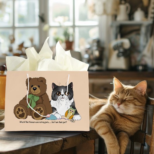 Kitty Not Pet ラージペーパーバッグ