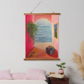 Kitty on the Coast 吊り下げ型タペストリー (寝室)