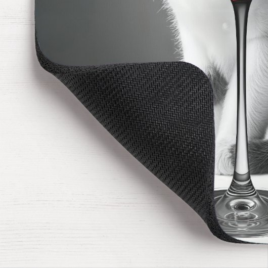 Kitty Peeking Through a Wine Glass マウスパッド (コーナー)