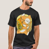 Kitty Playing Euphonium Instrument Musician Pet Tシャツ (正面)
