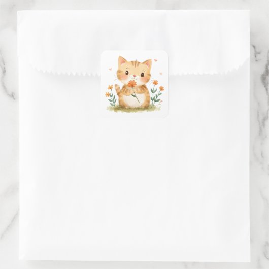 Kitty’s Flower for Mama スクエアシール (バッグ)