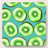 Kiwiスライスのターコイズ コースター (正面)