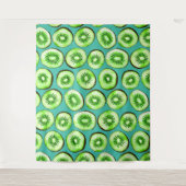 Kiwiスライスのターコイズ タペストリー (正面)