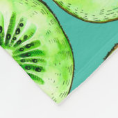 Kiwiスライスのターコイズ フリースブランケット (角)
