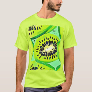 Kiwiスライス：鮮やかおよびフレッシュ Tシャツ